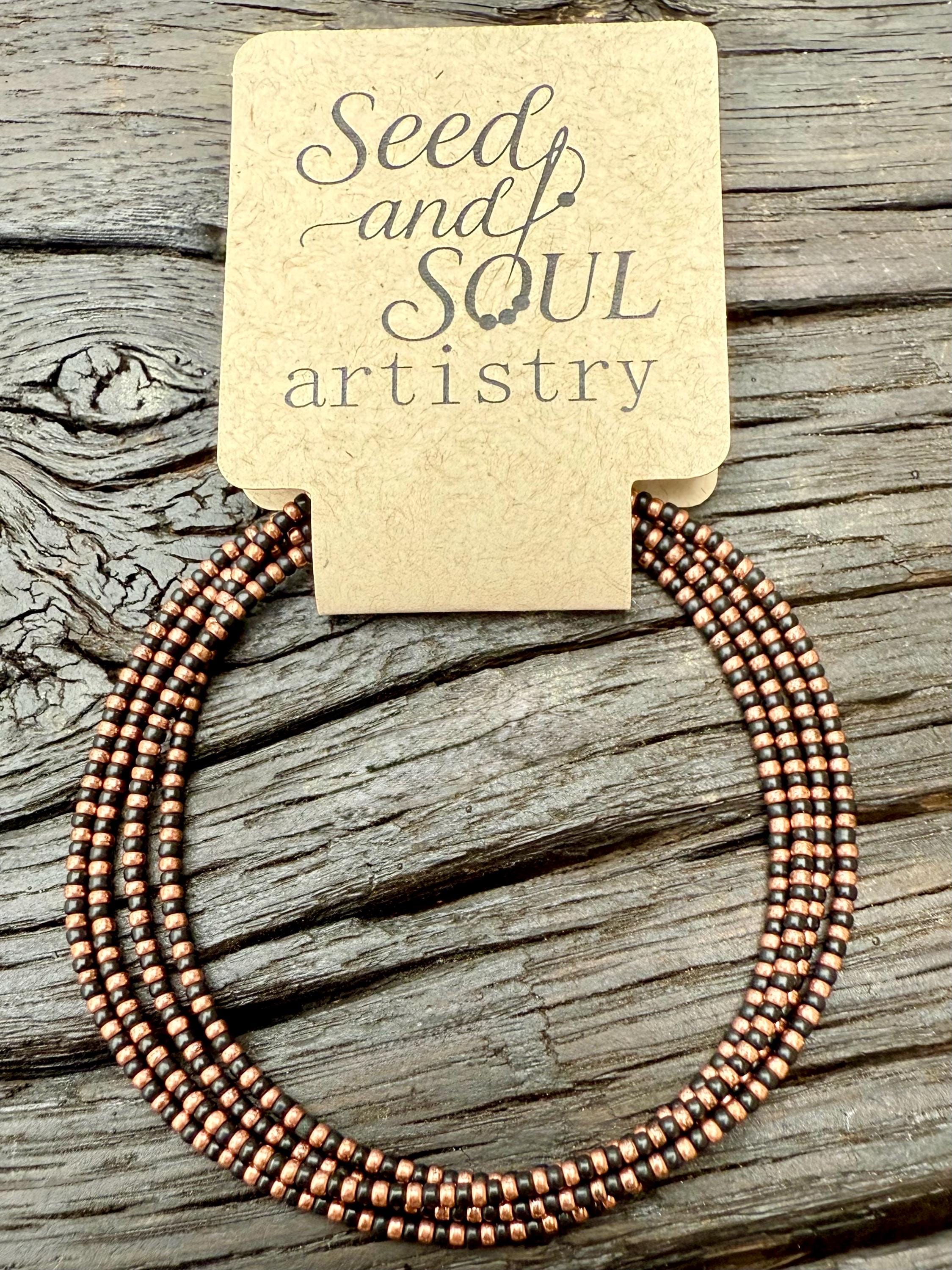 Miyuki Seed Bead Necklace – Black and Copper