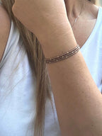 Miyuki Seed Bead Bracelets- Taupe and Ivory Pearl - Set of 3