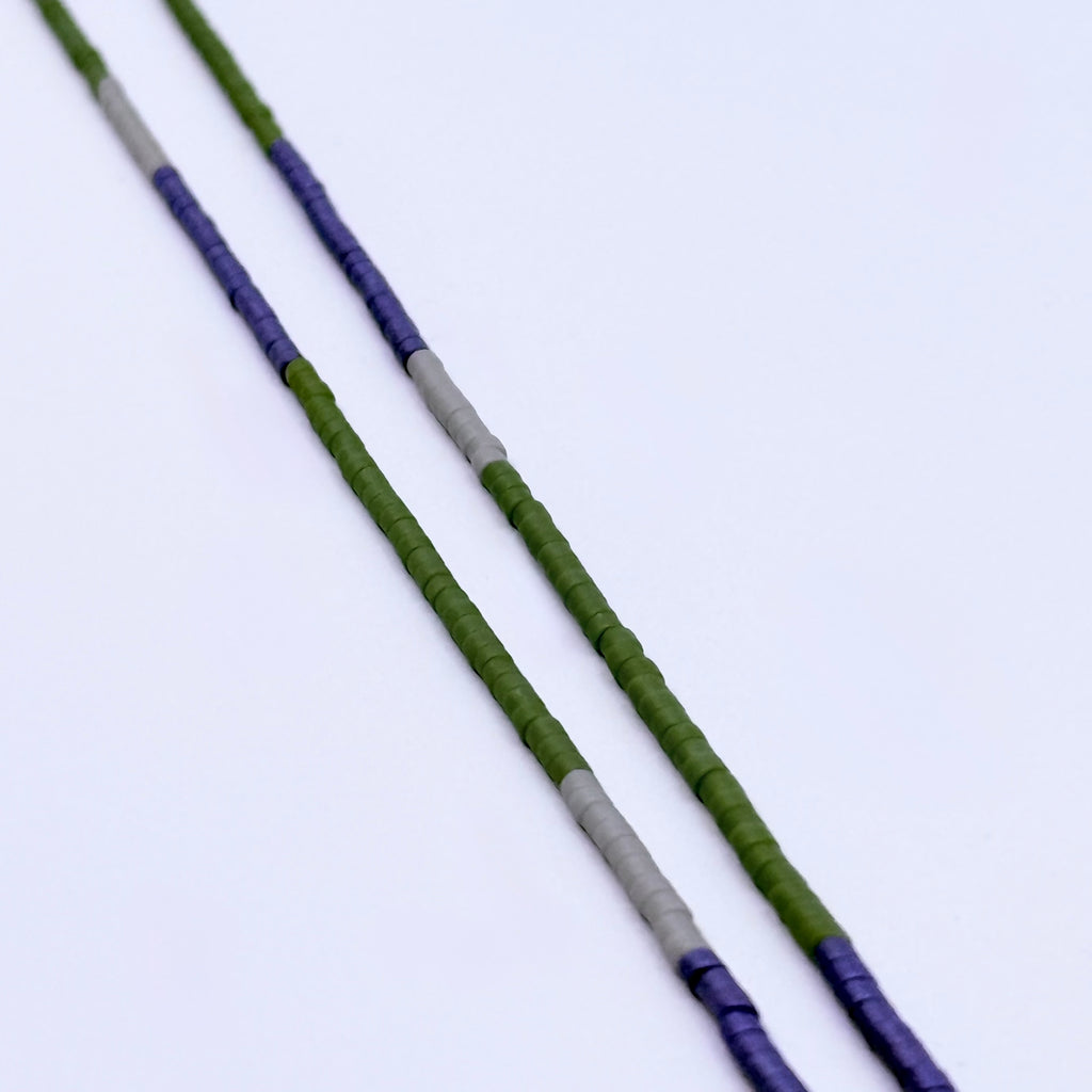 Miyuki Seed Bead Wrap Bracelet - Blue, Green, Gray