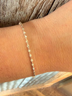 Miyuki Seed Bead Bracelet - Silver and Rose Gold