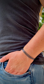 Miyuki Seed Bead Bracelet - Silver Gunmetal