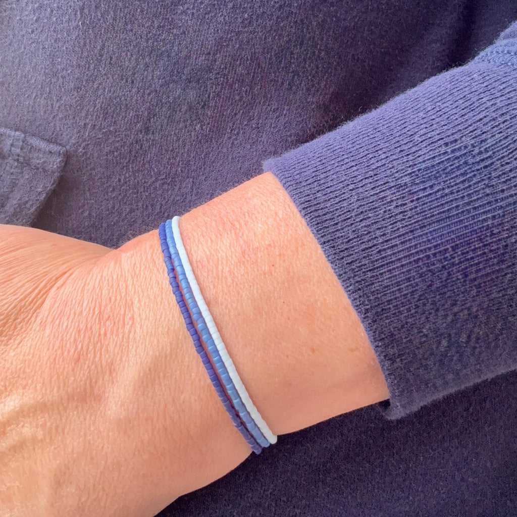 Miyuki Seed Bead Bracelets - Blue Ombre - Set of 3