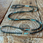 Miyuki Seed Bead Wrap Bracelet - Brown, Turquoise, Silver