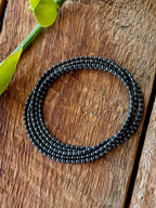 Miyuki Seed Bead Wrap Bracelet – Black and Silver
