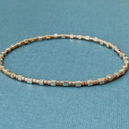 Miyuki Seed Bead Bracelet - Silver and Rose Gold